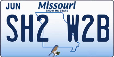 MO license plate SH2W2B