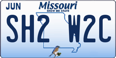 MO license plate SH2W2C