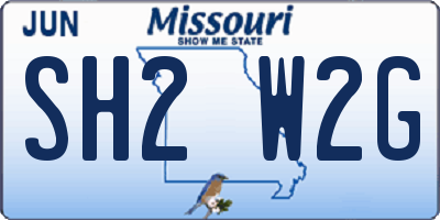 MO license plate SH2W2G