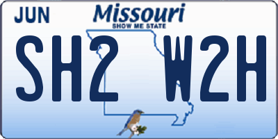 MO license plate SH2W2H