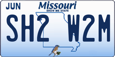MO license plate SH2W2M