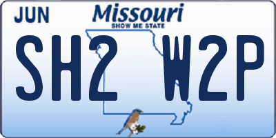 MO license plate SH2W2P