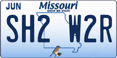 MO license plate SH2W2R