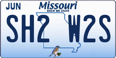 MO license plate SH2W2S