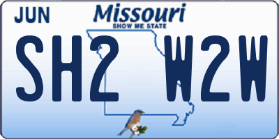 MO license plate SH2W2W