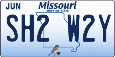 MO license plate SH2W2Y