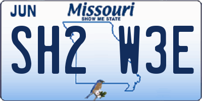 MO license plate SH2W3E