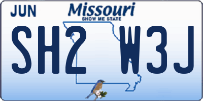MO license plate SH2W3J