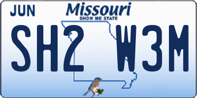 MO license plate SH2W3M