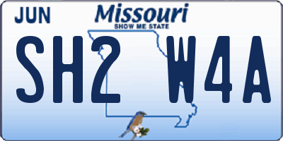 MO license plate SH2W4A