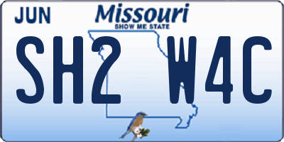 MO license plate SH2W4C