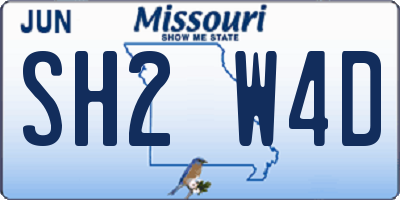 MO license plate SH2W4D