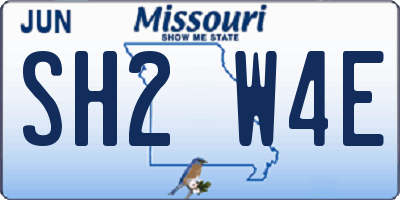 MO license plate SH2W4E