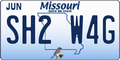 MO license plate SH2W4G