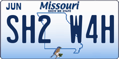 MO license plate SH2W4H