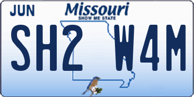 MO license plate SH2W4M