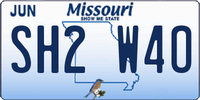 MO license plate SH2W4O