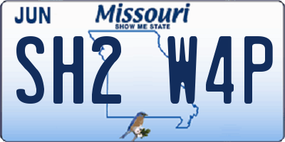 MO license plate SH2W4P