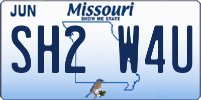 MO license plate SH2W4U