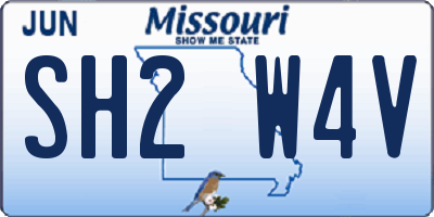 MO license plate SH2W4V