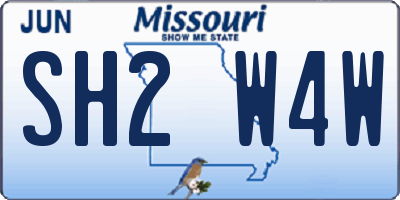 MO license plate SH2W4W