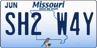 MO license plate SH2W4Y