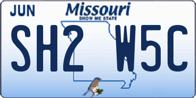 MO license plate SH2W5C