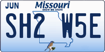 MO license plate SH2W5E