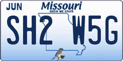 MO license plate SH2W5G