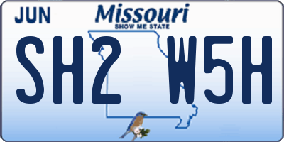 MO license plate SH2W5H