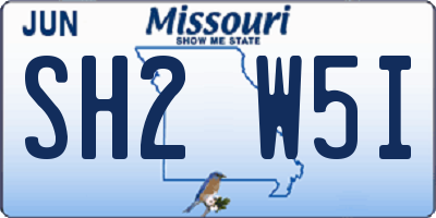 MO license plate SH2W5I