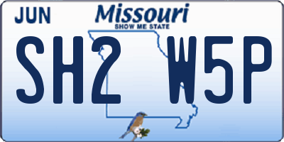 MO license plate SH2W5P