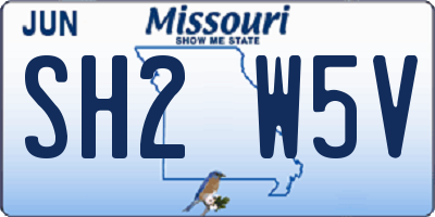 MO license plate SH2W5V