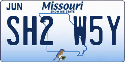MO license plate SH2W5Y
