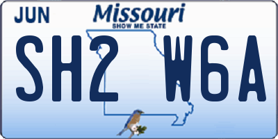 MO license plate SH2W6A