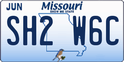 MO license plate SH2W6C