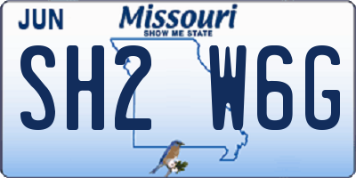 MO license plate SH2W6G