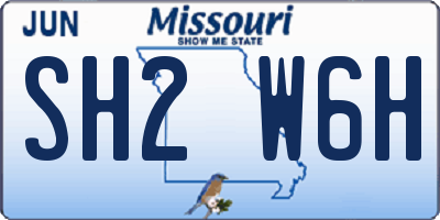 MO license plate SH2W6H