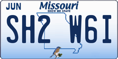MO license plate SH2W6I