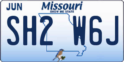 MO license plate SH2W6J