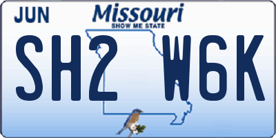 MO license plate SH2W6K