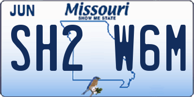 MO license plate SH2W6M