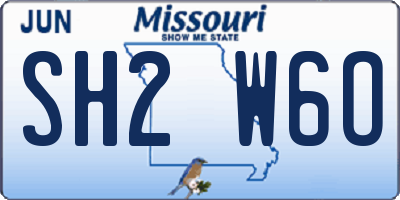 MO license plate SH2W6O