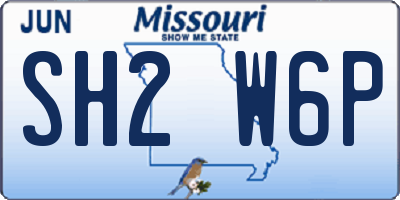 MO license plate SH2W6P