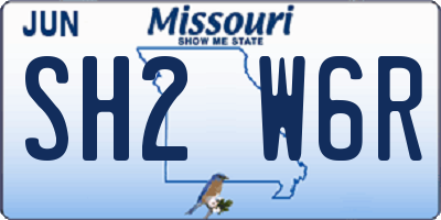 MO license plate SH2W6R