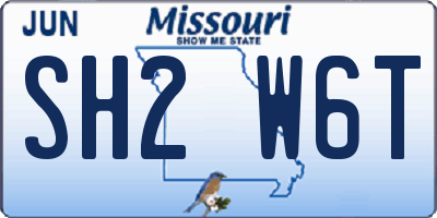 MO license plate SH2W6T