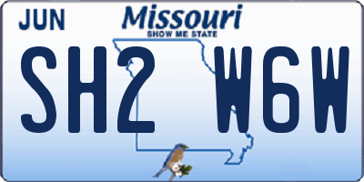 MO license plate SH2W6W