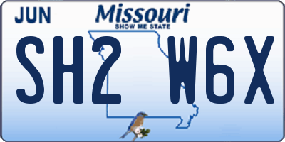 MO license plate SH2W6X