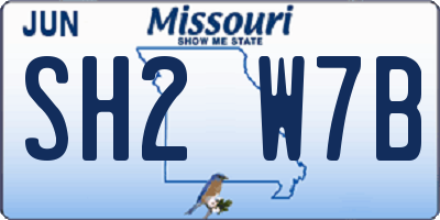 MO license plate SH2W7B