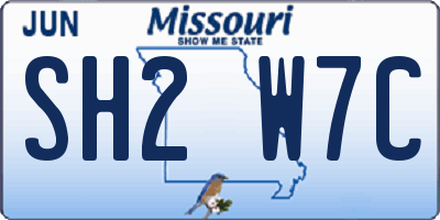 MO license plate SH2W7C